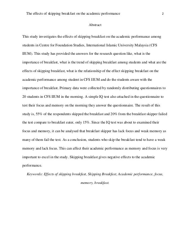 breakfast research paper
